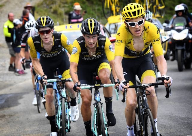 Steven Kruijswijk, Primoz Roglic en Geraint Thomas 2018