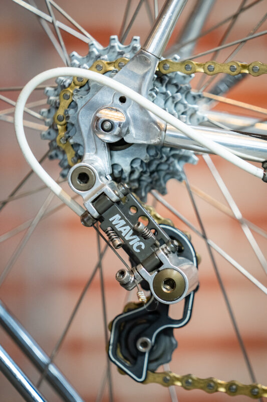Mavic-achterderailleur op de Vitus.